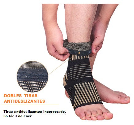 Tobillera De Compresión Con Fibra Cobre