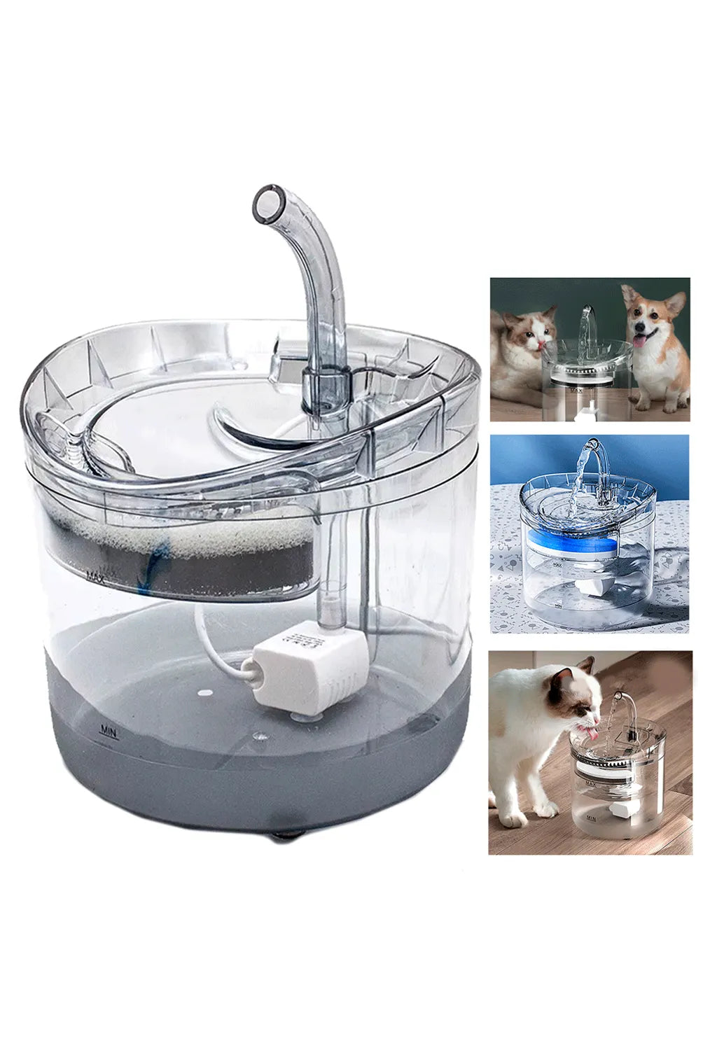 Fuente Bebedero Automática 2L para Mascotas con Filtro y 3 Modos de Flujo